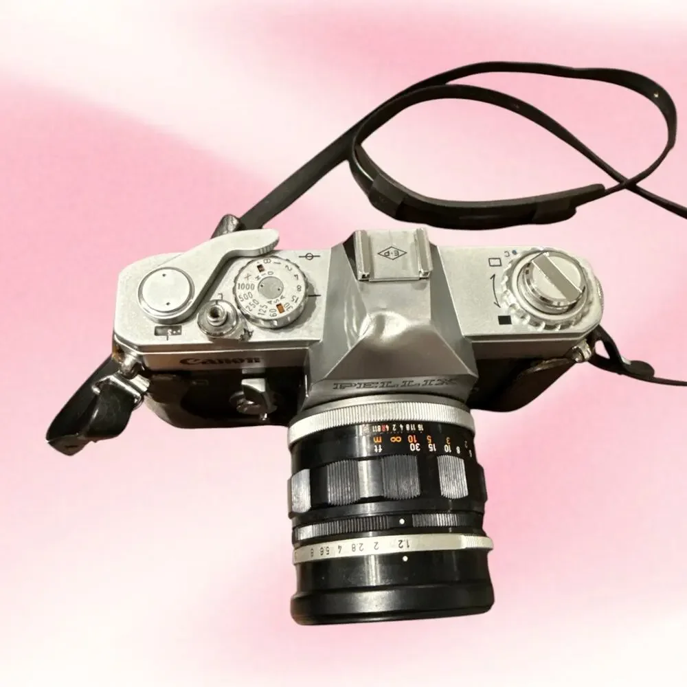 Canon Pellix QL 35mm SLR FL 55mm f/1.2 Lens Flash Case Untested AS-IS